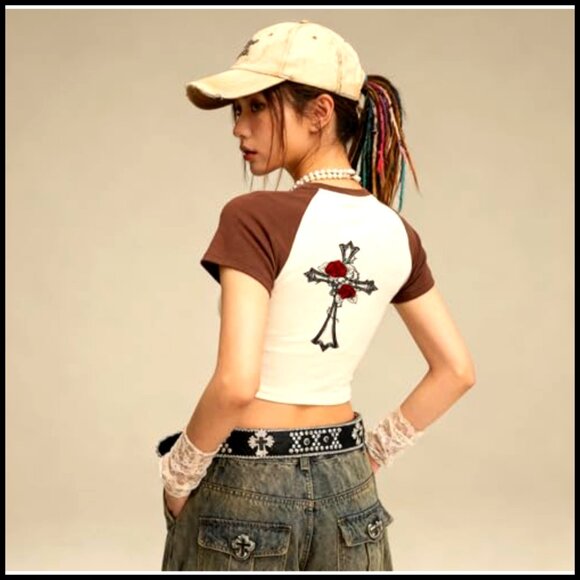 Rhinestone Cross Crystal Belt Y2K Punk Rock Gothic Western Fashion Accessory main image 5